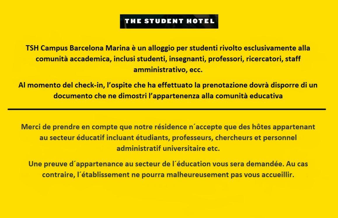 Tsh Campus Marina Residence- Education Purpose Only Apartamento Barcelona